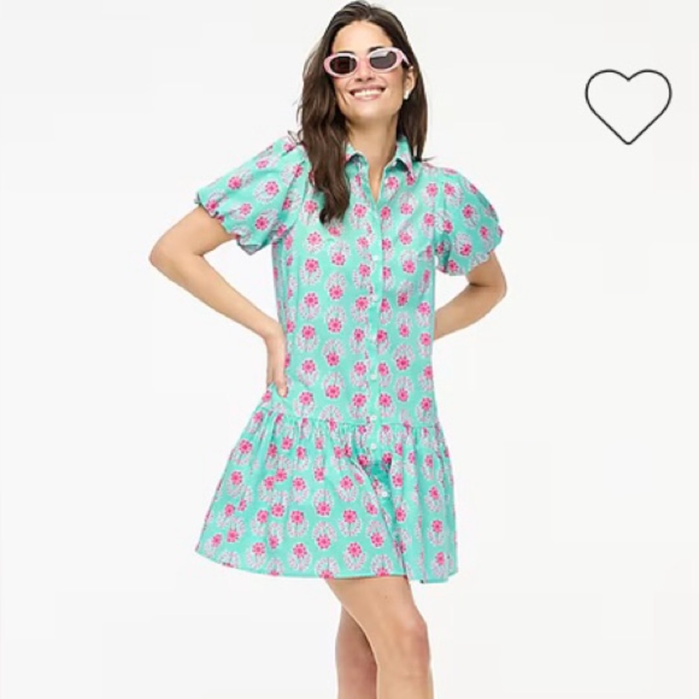 J. Crew Factory Pink Tiered Fit and Flare Mini Dress